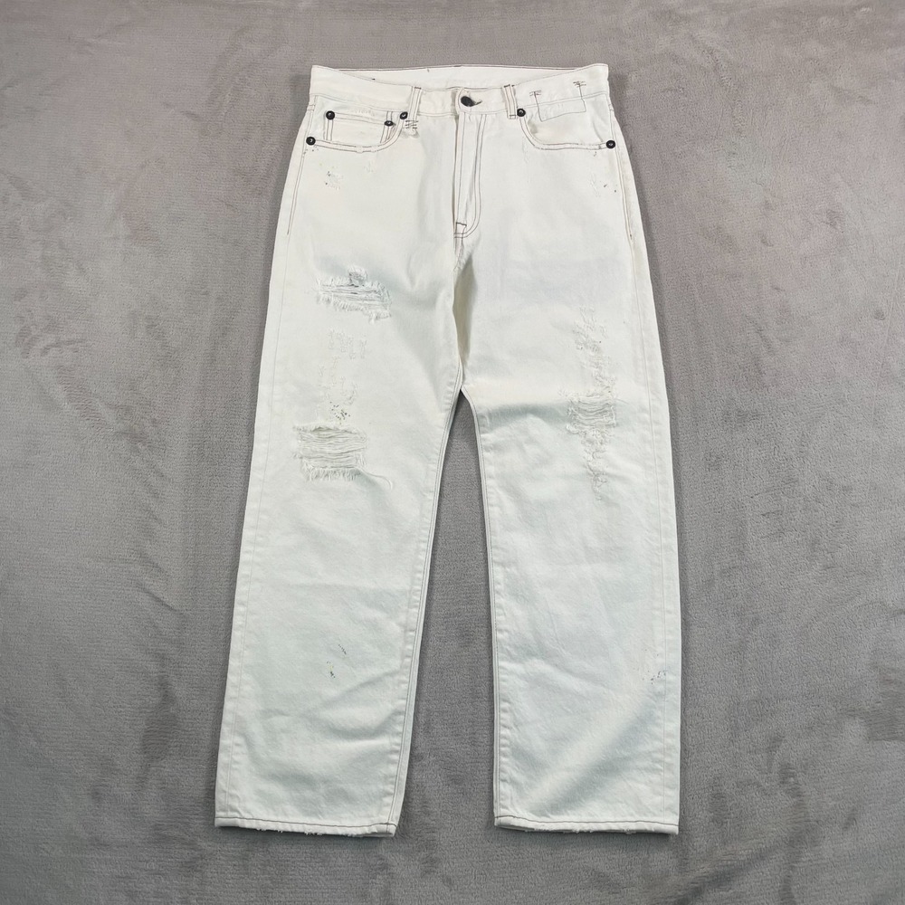 R13 Boy Straight Distressed Patchwork Jeans Women 27 Holly Splatter NWOT $999